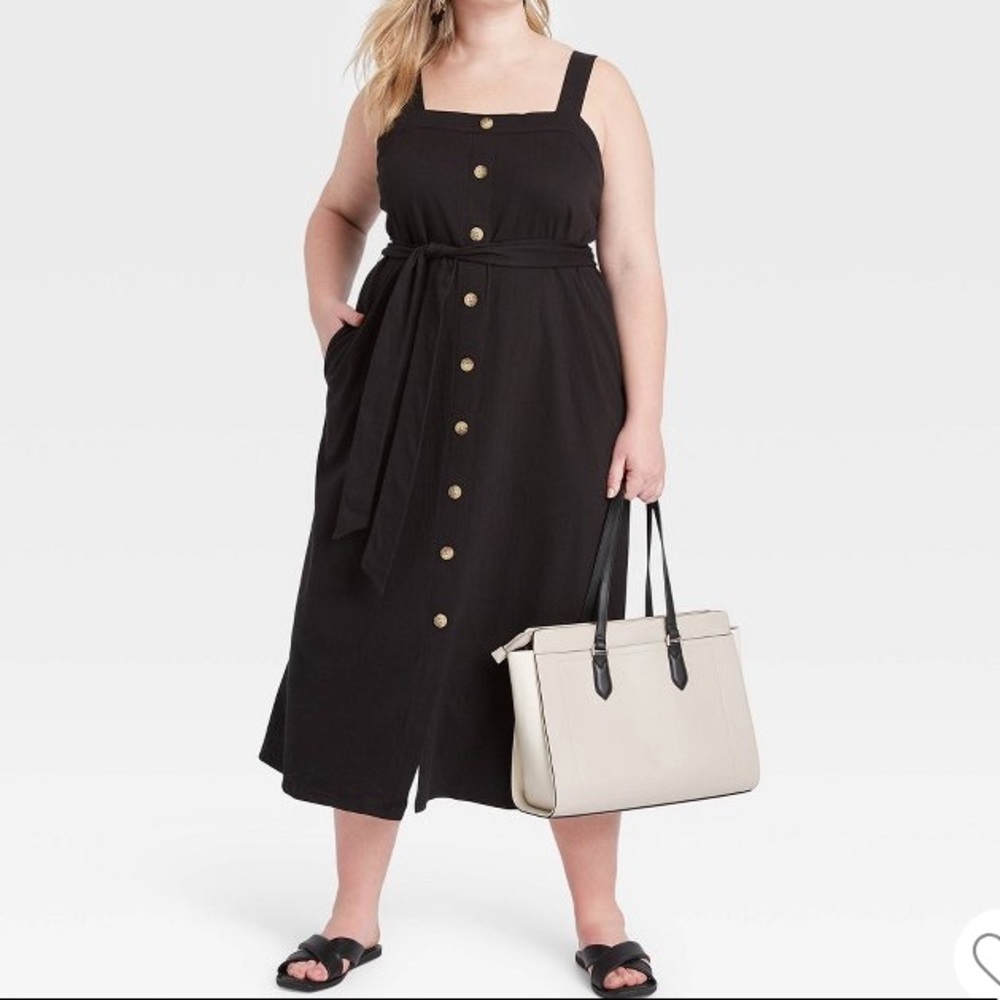 COPY - (2X)- Ava & Viv Women's Plus Size Knit Button-Front Dress